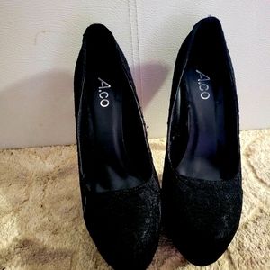 Black Lace Heels